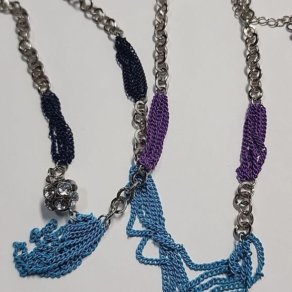 Aeropostale Silver and Multicolor Chain Necklace - Picture 2 of 5